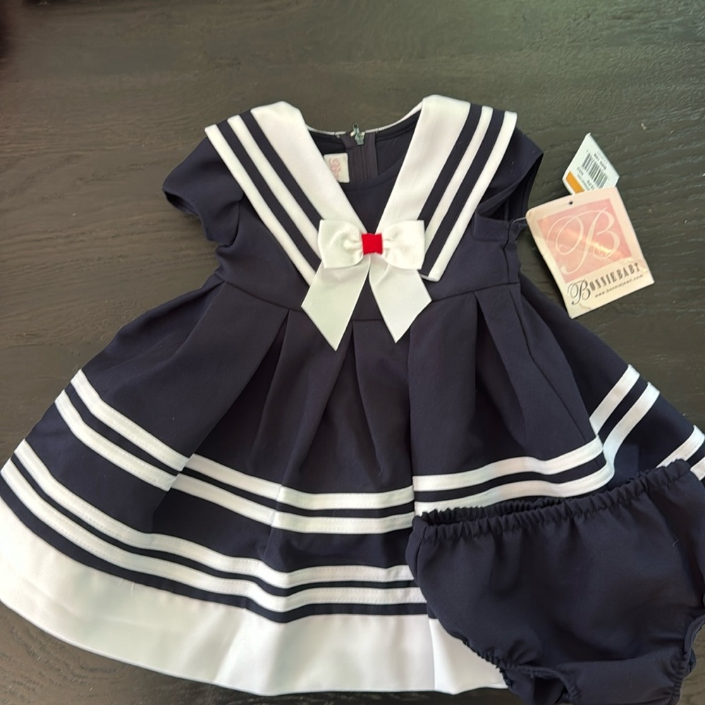 Nautical Dress 12M Bonnie Jean Boutique